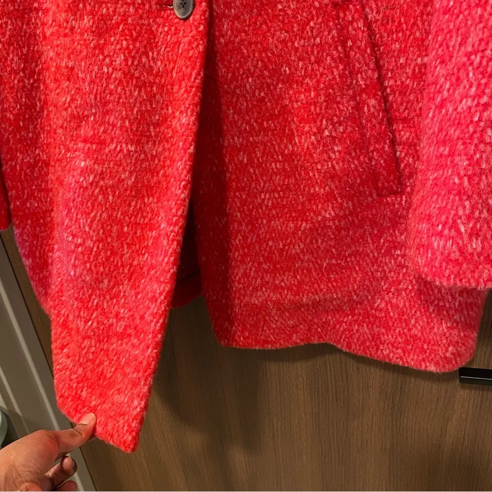 🆕 OLD NAVY Red‎ Relaxed Textured Cardigan Coat Size L Tall 11% Wool Lightweight - Picture 9 of 13